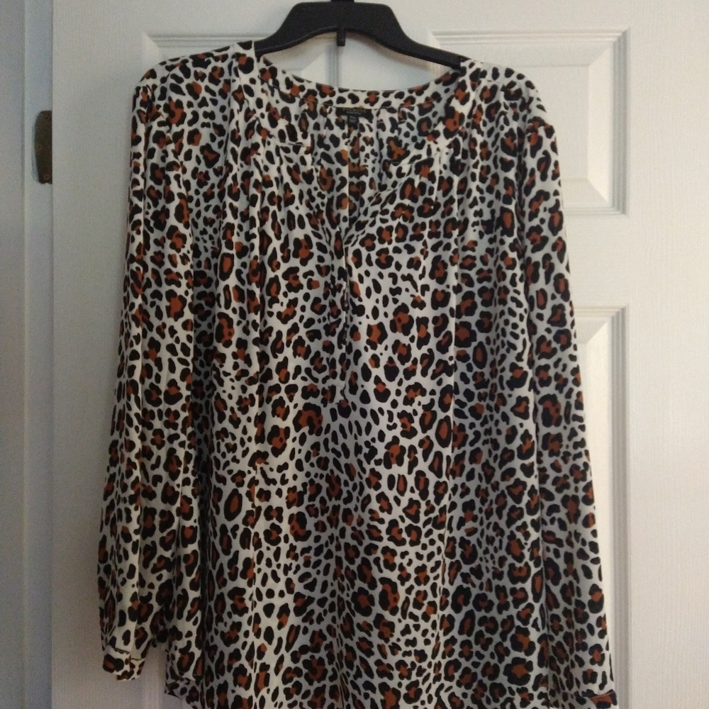 Talbots animal print blouse